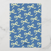 コケット弓レトロ結婚の座席図フォイルカード 箔招待状 (裏面)