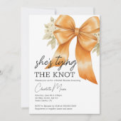 コケット弓彼女は結び目のブライダルシャワー 招待状 (正面)