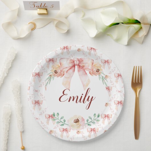 コケット弓水カラー ペーパープレート (ウェディング)
