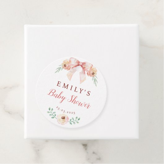 コケット弓花模様ベビーシャワー フェイバータグ (インサイチュ)