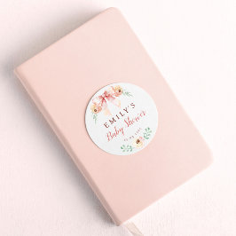 コケット弓花模様ベビーシャワー ラウンドシール