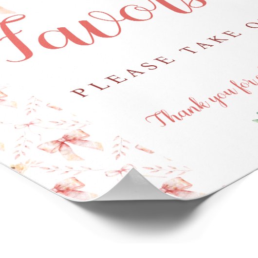 コケット弓赤ちゃんシャワーの好意ポスター ポスター (角)