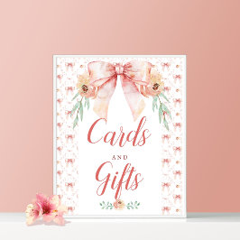 コケット弓赤ちゃんシャワーカードとギフトポスター ポスター