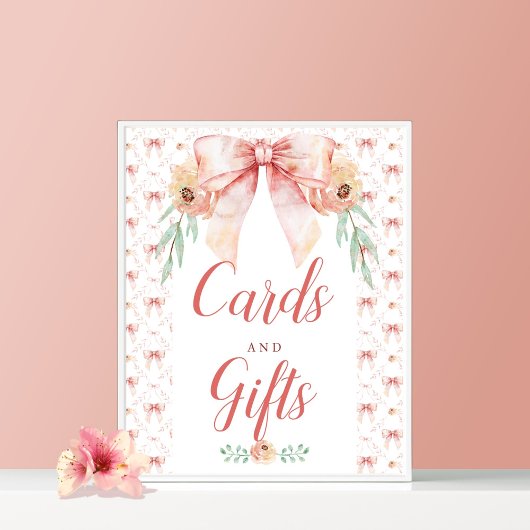 コケット弓赤ちゃんシャワーカードとギフトポスター ポスター