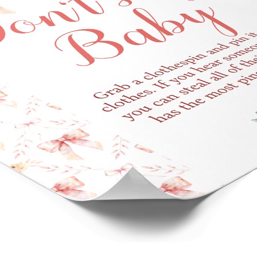 コケット弓赤ちゃんシャワー言わないベビーポスター ポスター (角)