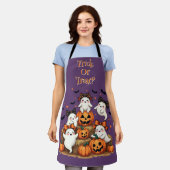 コケット弓&カボチャの可愛いハロウィーン幽霊 エプロン (着用した状態)