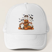 コケット弓&カボチャの可愛いハロウィーン幽霊 キャップ (正面)