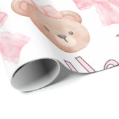 コケット弓&テディベア – ハッピーバースデー ラッピングペーパー (ロールコーナー)