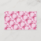 コケット弓 |ピンクのベビーガールシャワーおむつラッフル エンクロージャーカード (裏面)