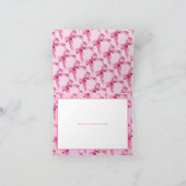 コケット弓 |ピンクのベビーガールシャワー サンキューカード (内部)