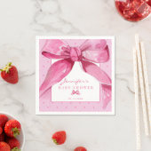 コケット弓 |ピンクのベビーガールシャワー スタンダードカクテルナプキン (インサイチュ)
