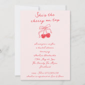 コケット彼女はさくらんぼオンブライダルシャワー 招待状 (正面)