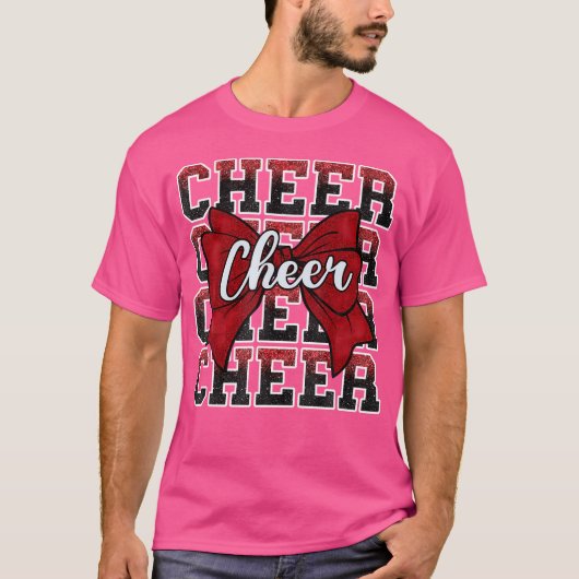 コケット応援リボン 面白い スポーツ チアリーダー チアリ Tシャツ (正面)