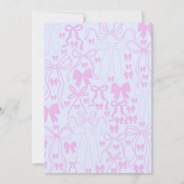 コケット招待状ピンクボウベビーシャワーピンクボウ シーズンカード