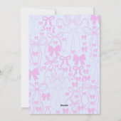 コケット招待状ピンクボウベビーシャワーピンクボウ シーズンカード (裏面)