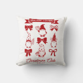 コケット格言ラバーズクリスマスクラブ – レッド | ヘビーホワイト クッション (正面)