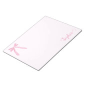 コケット水カラーピンクボウパーソナライズされたリボン ノートパッド (アングル)