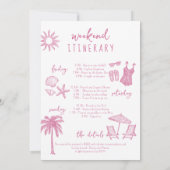 コケット沿岸ビーチバチェロレッテ週末 招待状 (裏面)