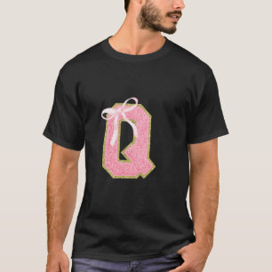 コケット第1イニシャルレターQ名門私立校風の女の子らしい女の子 Tシャツ