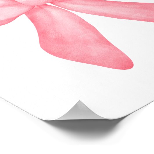 コケット美学かわいいガーリーピンクの弓の名跡 ポスター (角)