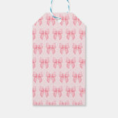 コケット美学かわいいピンクパーソナライズされたボウ ギフトタグ (裏面)