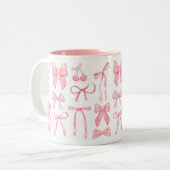 コケット美学キュートガーリーピフェミニンックボウ ツートーンマグカップ (正面左)