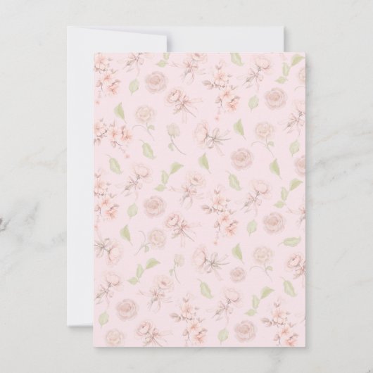 コケット華美フレームピンクボウトワール誕生日 招待状 (裏面)