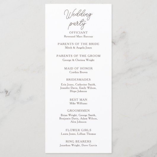 コケット薄紫結婚弓式計画 プログラム (裏面)