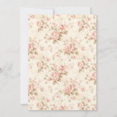 コケット赤面ピンクボウお洒落かわいいベビーシャワー 招待状 (裏面)