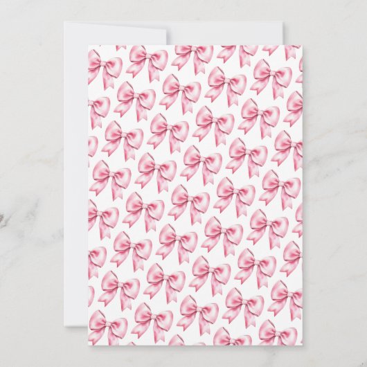 コケット赤面ピンクボウスウィート16誕生日 招待状 (裏面)