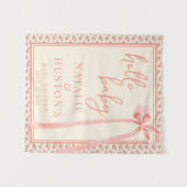 コケット赤面ピンクボウフローラベビーシャワーウェルカム タペストリー (正面(横))