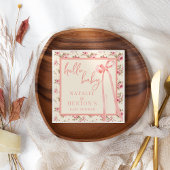 コケット赤面ピンクボウフローラベビーシャワーカスタム スタンダードカクテルナプキン