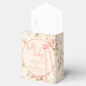コケット赤面ピンクボウフローラベビーシャワーカスタム フェイバーボックス (オープン)