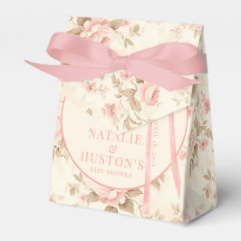 コケット赤面ピンクボウフローラベビーシャワーカスタム フェイバーボックス