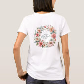 コケット赤面春の花リースマザーズデイ Tシャツ (裏面)