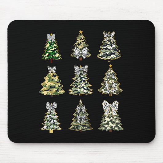 コケット迷彩柄クリスマスツリーボウカモフラージュハンタン マウスパッド (正面)