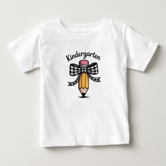 コケット鉛筆ボウ幼稚園の先生スクール ベビーTシャツ (正面)