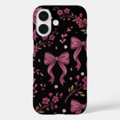 コケット風ピンクのリボンとフラワーのiPhoneケース Case-Mate iPhoneケース (裏面)
