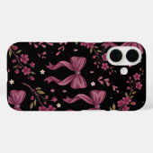 コケット風ピンクのリボンとフラワーのiPhoneケース Case-Mate iPhoneケース (裏面 (横))