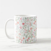 コケット風 女性らしい ピンクの野の花の草原 コーヒーマグカップ (左)