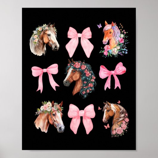 コケット馬の野生の花の馬乗馬 ポスター (正面)