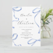 コケット13thパーティーガールブルーボウエレガントリボン 招待状 (スタンド正面)