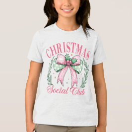 コケット クリスマス ソーシャル クラブ ガーリー ピンク リボン トライブレンドTシャツ