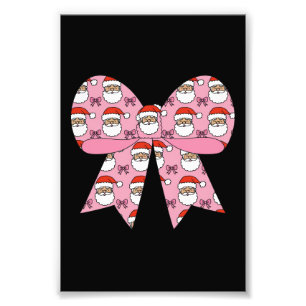 コケット クリスマス ピンク リボン サンタ ヴィンテージ レトロ フォトプリント