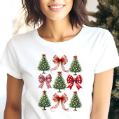 コケット クリスマス リボンとツリー トライブレンドTシャツ