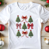 コケット クリスマス リボンとツリー トライブレンドTシャツ
