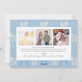 コケット – コアブルー淡い色のボウ4枚の写真クリスマス シーズンカード (裏面)