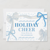 コケット – コアブルー淡い色のボーズクリスマスホリデー シーズンカード (正面)