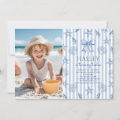 コケット・シーシェル沿岸誕生日写真 招待状 (正面)