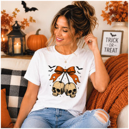 コケット スカル リボン ハロウィン イラスト トライブレンドTシャツ